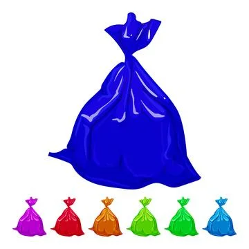 Plastic trash bag cartoon vector graphic Stock Illustration