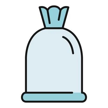 Plastic trash bag glyph packaging icon showing waste Stock Illustration