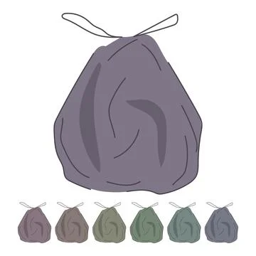 Plastic trash bag vector cartoon graphic Stock Illustration