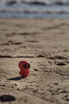 Plastic trash on the beach Stock Photos