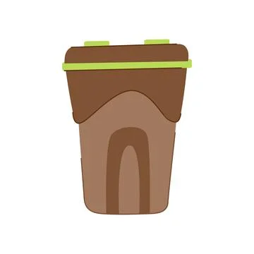 Plastic trash bin cartoon vector illustration Stock Illustration