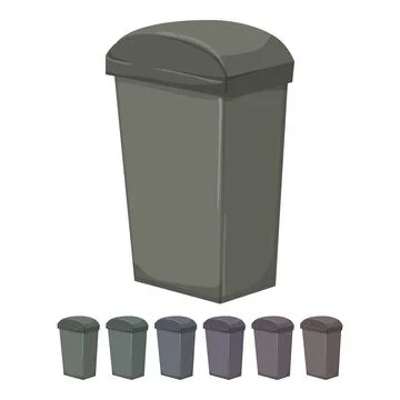 Plastic trash bin garbage cartoon vector graphic Stock Illustration