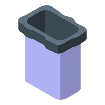 Plastic trash bin icon isometric vector. Garbage bag Illustrazione stock