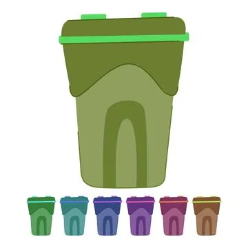 Plastic trash bin vector cartoon graphic Stock Illustration