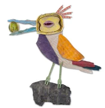 Plastic trash bird Stock Photos