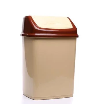 Plastic trash can close full face Stock Photos