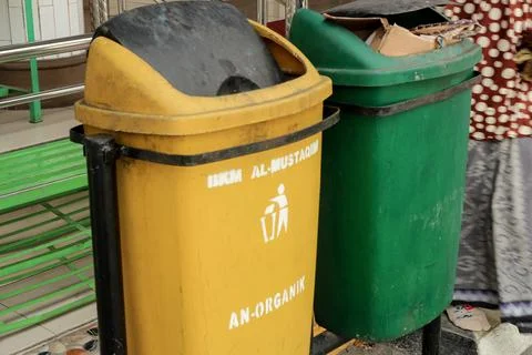 Plastic trash can Stock Photos