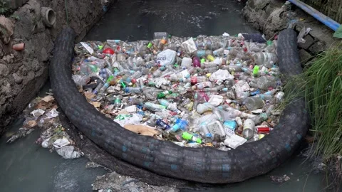 Plastic trash collection device, Cebu City, Philippines 스톡 동영상 132478642