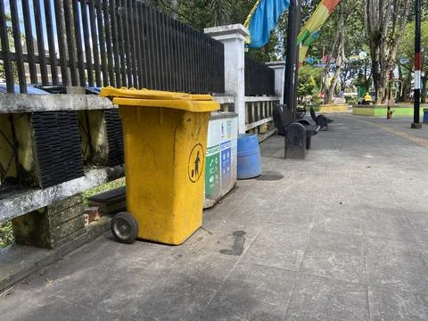 Plastic trash container Stock Photos