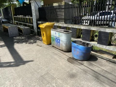 Plastic trash container Stock Photos