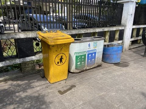 Plastic trash container Stock Photos