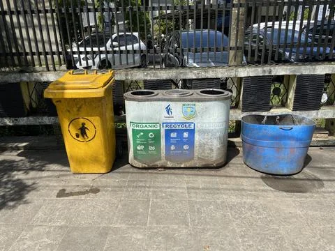 Plastic trash container Stock Photos