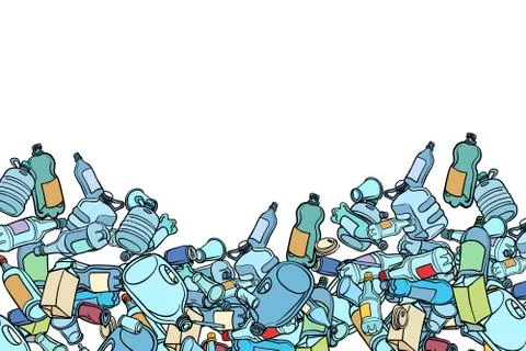 Plastic trash. Ecology and pollution Stock Illustration
