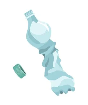Plastic trash isolated on white. Garbage. Waste of plastic bottle. Unnecessary Stock Illustration