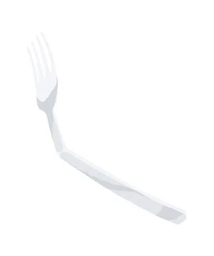 Plastic trash isolated on white. Garbage. Waste of plastic fork. Unnecessary Stock Illustration