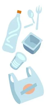 Plastic trash recycling icon. Package waste garbage イラスト素材