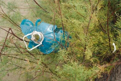 Plastic trash stranded on a Mediterranean beach Stock Photos