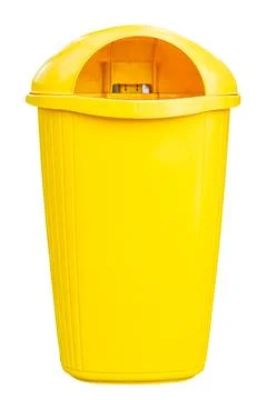 Plastic trash waste container isolated Stock Photos