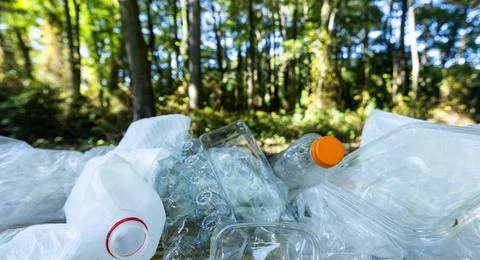 Plastic trash waste is a global problem. Recycling trash helps protect the Stock Photos