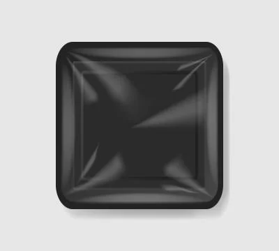 Plastic tray container with cellophane cover. Mockup template for your design Stockillustratie