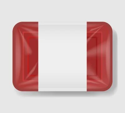 Plastic tray container with cellophane cover. Mockup template for your design Stock Illustration