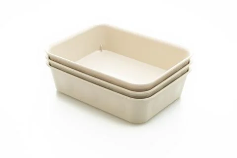 Plastic tray or plastic box on white background Stock Photos