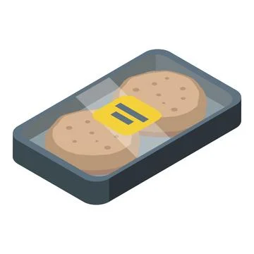 Plastic tray packaging for cookies containing two items Stock Illustration