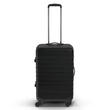 Plastic Trolley Luggage Bag Black ~ 3D Model #90657768