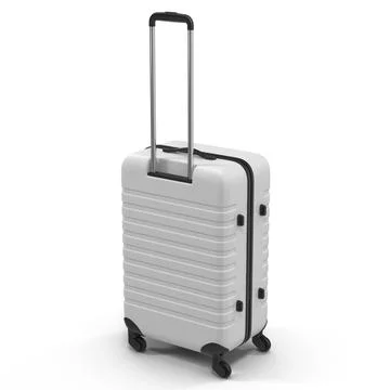 Plastic Trolley Luggage Bag White ~ 3D Model #90657886