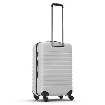 Plastic Trolley Luggage Bag White ~ 3D Model #90657886