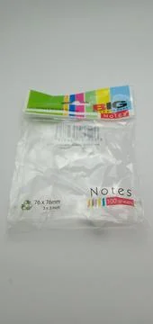 Plastic Used to Wrap Colorful Notes Foto stock