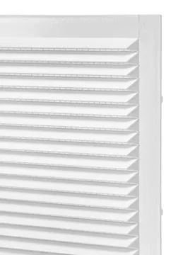 Plastic ventilation grate isolated on a white background. Close-up. Stock Photos