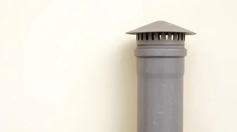 Plastic ventilation pipe. Practical PVC rain cover for ventilation pipe Stock Photos