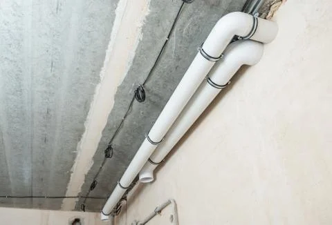 Plastic ventilation pipes. Stock Photos