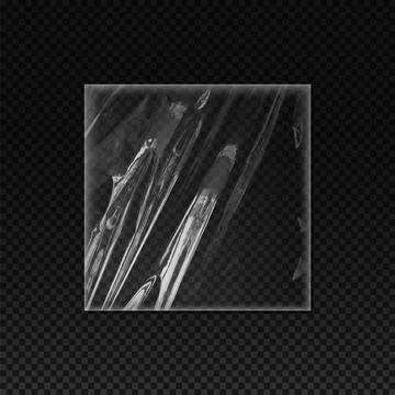 Plastic vinyl wrap texture with wrinkles, vector realistic stretched Stock Illustration