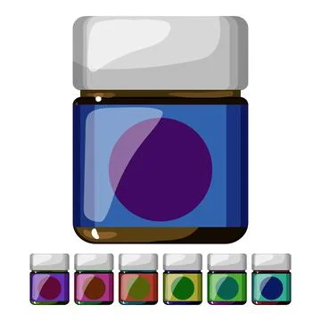 Plastic vitamin bottle cartoon vector graphic Stock Illustration