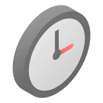 Plastic wall clock icon, isometric style Stock Illustration