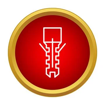 Plastic wall plug dowel anchor construction icon Stock Illustration