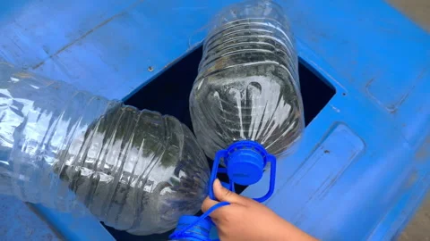 Plastic waste and water packaging. Recycle plastic. Stock-Footage 270936414