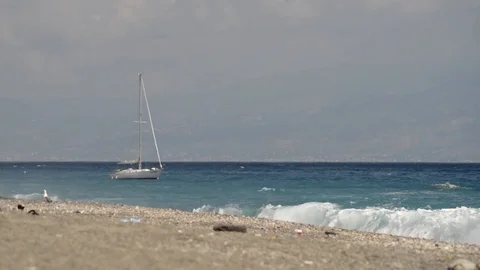 Plastic waste on the beach Stock Footage 121091017