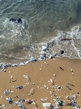 Plastic waste on the beach Photos