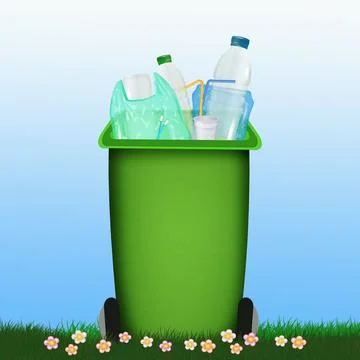 Plastic waste bin Stock Illustration
