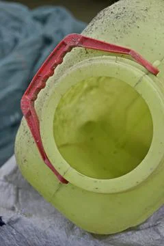 Plastic waste can 库存照片