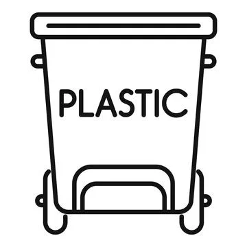 Plastic waste container separating garbage for recycling 库存插图