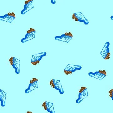 Plastic waste decomposing microplastics isometric icon seamless pattern Stock Illustration