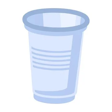 Plastic Waste Disposable Plastic Cup Flat Icon Stock Illustration