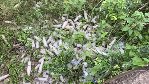 Plastic Waste Garbage Pile | Environmental Pollution Stock Footage 316279260