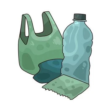 Plastic waste illustration Stock Illustration