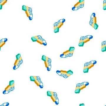 Plastic waste isometric icon seamless pattern Stock Illustration