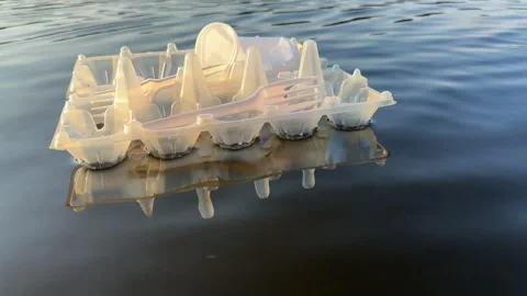 Plastic waste in lake. Stock Footage 251758561